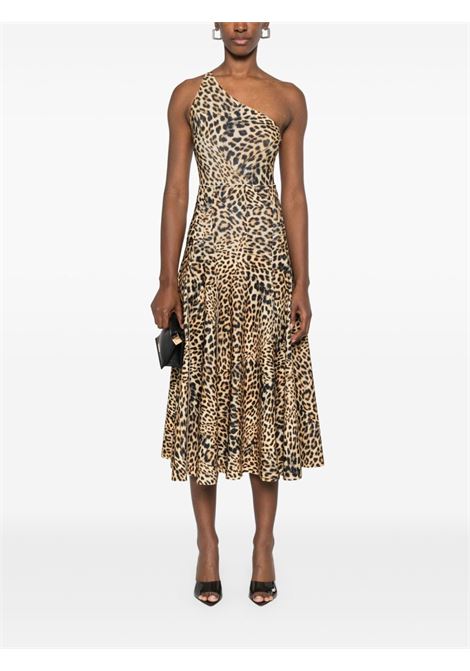 Caramel brown animalier Grace skirt Norma Kamali - women NORMA KAMALI | KK424SPL179656